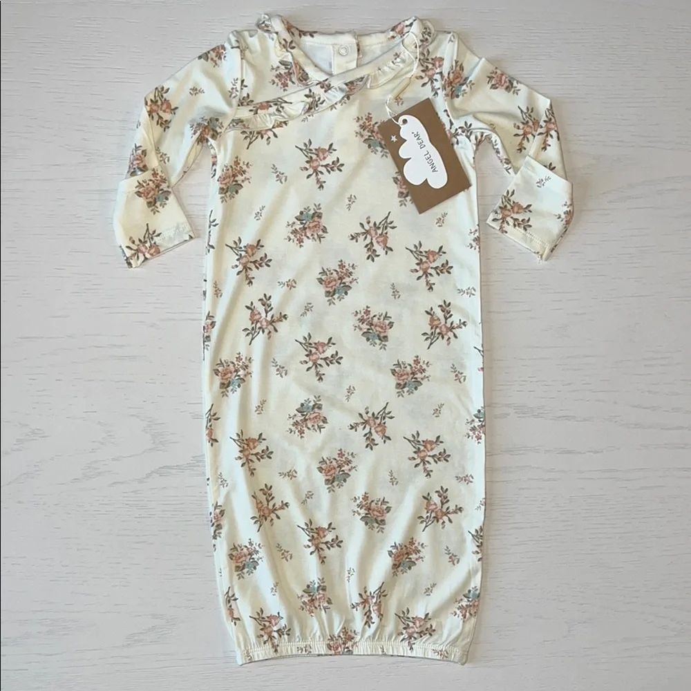 Angel Dear Bamboo Kimono Gown Vintage Rosebud 0-3 months